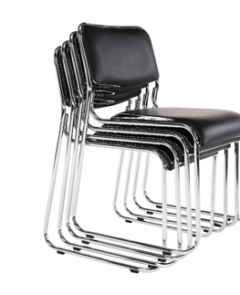 Kancelářské židle Zasedací židle SINCOPY, černá ekokůže