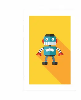 Roboti Plakát s paspartou veselý robot