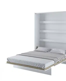 Postele Dig-net nábytek Sklápěcí postel Lenart BED CONCEPT BC-12p | bílý lesk 160 x 200 cm