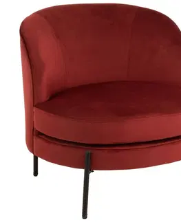 Křesla Vínové sametové kulaté křeslo Lounge chair Jammy Red - 71*67*66cm J-Line by Jolipa 15391