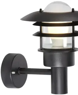 Moderní venkovní nástěnná svítidla NORDLUX venkovní nástěnné svítidlo se senzorem Lonstrup 22 Sensor galvanizovaná čirá 71432031