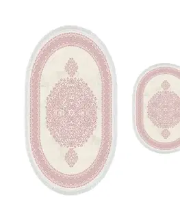 Koupelnové předložky L'essentiel Sada 2 kusů koupelnových předložek Art Deco růžová/béžová