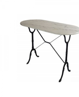 Barové stoly KARE Design Barový stůl Kaffeehaus - oválný, bílý, 120x60cm