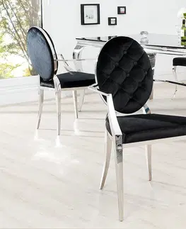 Luxusní jídelní židle Estila Luxusní jídelní židle Modern Barock II černá s opěrkami