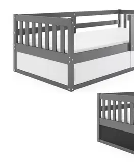 Dětské pokoje Expedo Dětská postel BENEDIS + matrace, 80x160, grafit/bílá/černá