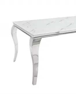 Jídelní stoly Jídelní stůl ZETHOS 180 cm Dekorhome Bílošedý mramor