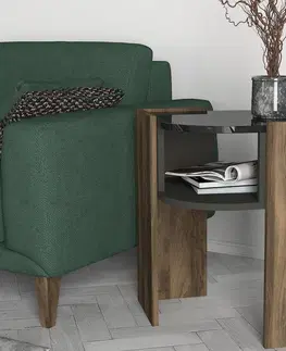 Stolky do obývacího pokoje Kalune Design Odkládací stolek Marbel hnědý