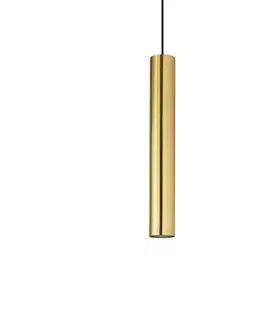 Moderní závěsná svítidla Závěsné svítidlo Ideal Lux LOOK SP1 D06 OTTONE SATINATO 259239 GU10 1x28W IP20 6cm saténová mosaz
