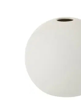 Dekorativní vázy Bílá keramická kulatá váza Matt White S - Ø12*11,5 cm J-Line by Jolipa 1092