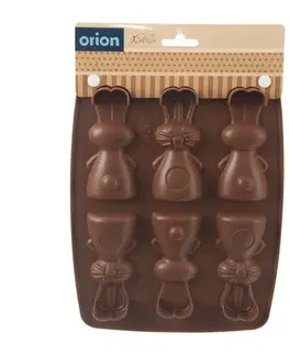 Pečicí formy Orion Forma silikon čokoláda zajíčci 6, hnědá 