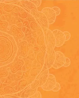 Tapety Feng Shui Tapeta oranžová arabeska na abstraktním pozadí