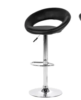 Barové židle Dkton Designová barová židle Navi černá a chromová