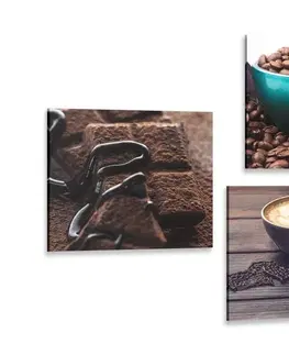 Sestavy obrazů Set obrazů vůně dobré kávy