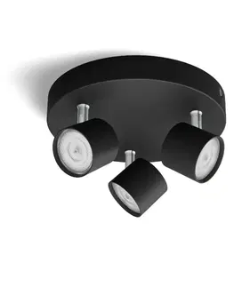 LED bodová svítidla Philips Star bodové LED svítidlo 3x4,5W 1500lm 2700K IP20 stmívatelné, černé