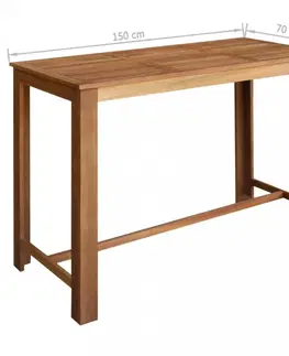 Barové stolky Barový stůl hnědá Dekorhome 150x70 cm