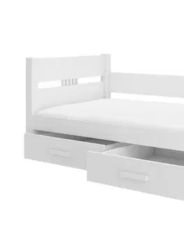 Postele ArtAdrk Jednolůžková postel BIBI | 80 x 180 cm Barva: Bílá / truffla