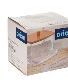 Koupelnový nábytek Orion Dóza plast/bambus na vatové tyčinky WHITNEY 