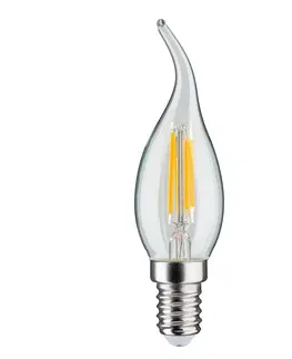 Stmívatelné LED žárovky Paulmann LED svíčka E14 4,8W žhavicí vlákno 2 700K poryv větru čirý