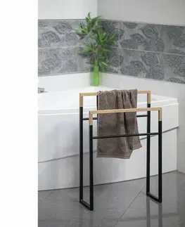 Koupelnový nábytek SAPHO Ska308 Ska stojan na ručníky 55 x 80 x 20 cm, černá mat/dub