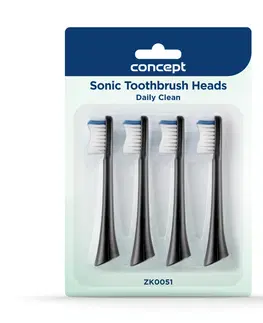 Elektrické zubní kartáčky Concept ZK0051 náhradní hlavice PERFECT SMILE Daily Clean, 4 ks, černá