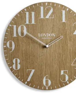 Nástěnné hodiny Dekorační hodiny v retro stylu LONDON RETRO WOOD 30cm