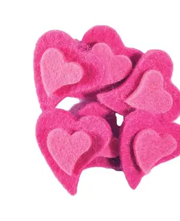 Hračky JUNIOR-ST - Dekorace srdce plyš růžové 6 ks