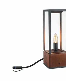 Stojací svítidla PAULMANN Plug & Shine stojací svítidlo Venea samostatné svítidlo IP44 1900K 2W dřevo