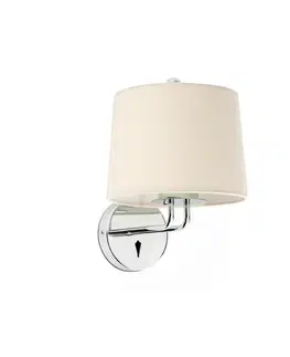 Nástěnná svítidla s látkovým stínítkem FARO MONTREAL nástěnná lampa, chrom/béžová