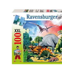 Hračky puzzle RAVENSBURGER - Mezi Dinosaury 100 Xxl
