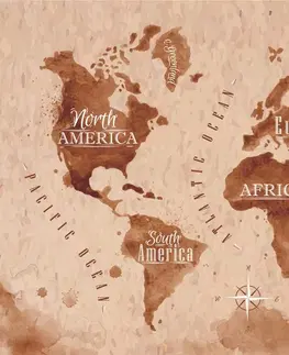 Tapety mapy Tapeta mapa světa v retro provedení