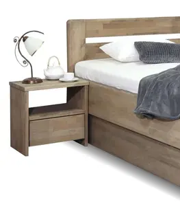 s úložným prostorem Zvýšená postel jednolůžko s úložným prostorem Primátor, masiv buk