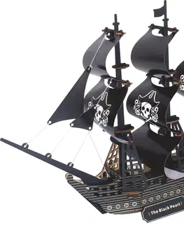 3D puzzle Woodcraft construction kit Dřevěné 3D puzzle Woodcraft: Pirátská loď Černá perla
