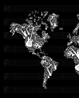 Obrazy mapy Obraz hudební mapa světa
