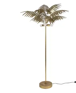 Lampy Zlatá antik stojací lampa ve tvaru palmy Pivon - Ø 107*193 cm E27/max 3*60W Clayre & Eef 5LMP656