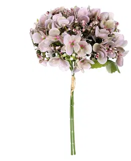 Květiny Umělý puget hortenzií, 20 x 35 x 20 cm, sv. fialová