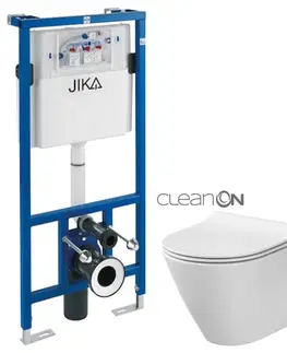 Záchody předstěnový instalační systém bez tlačítka + WC CERSANIT CLEANON CITY H895652 X CI1