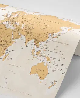 Tapety mapy Tapeta mapa světa s vintage nádechem
