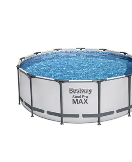 Bazény Bestway Nadzemní bazén Steel Pro MAX, šedá, pr. 396 cm, v. 122 cm