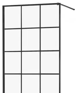 Sprchové zástěny MEXEN/S KIOTO Sprchová zástěna WALK-IN 110x200 cm 8 mm, černá, černý vzor 1 800-110-101-70-77