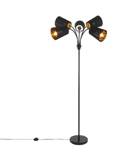 Stojaci lampy Moderní stojací lampa, černá, 5 světel, Carmen