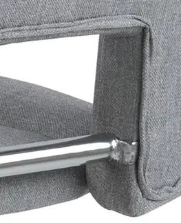 Barové židle Dkton Designová barová židle Nerine světle šedá a chromová