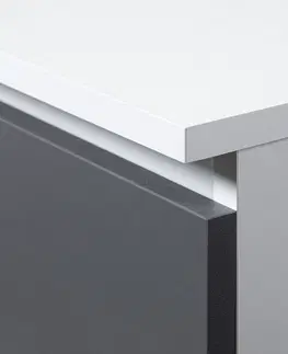 Noční stolky Ak furniture Noční stolek CL2 40 cm bílý/grafitový
