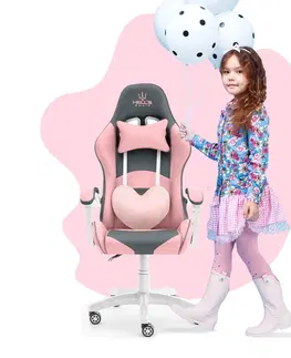 Herní křesla Dětská hrací židle Rainbow šedá - růžová