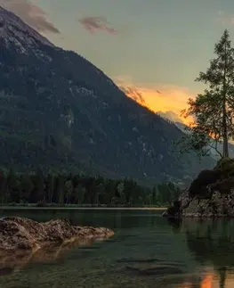 Obrazy přírody a krajiny Obraz horská krajina u jezera