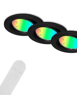 Inteligentní zapuštěná světla Briloner Vestavné světlo LED Fit Move S, CCT RGB 3 jednotky, černé