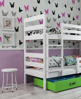 Postele BMS Dětská patrová postel ERYK | bílá Barva: Bílá / bílá, Rozměr: 200 x 90 cm
