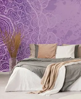 Tapety Feng Shui Tapeta fialová arabeska na abstraktním pozadí