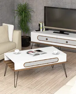 Obývací stěny a sestavy nábytku Set nábytku do obývacího pokoje EKOL bílý