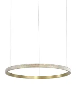 LED lustry a závěsná svítidla Nova Luce Luxusní závěsné LED svítidlo Orlando v elegantním zlatavém designu - 35 W LED, 1900 lm, pr. 1080 mm NV 86016801