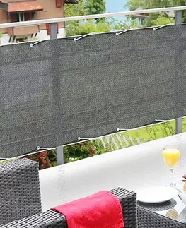 Zahradní nábytek Bluegarden Balkonová zástěna šedá 1x6 m PE